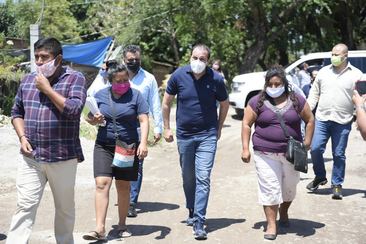 El gobernador de Morelos, Cuauhtémoc Blanco, recorrió una de las colonias más vulnerables del estado. (Especial)