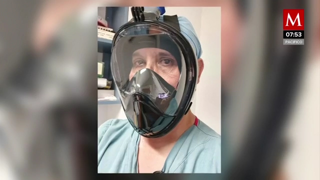 Adaptan máscaras de buceo para proteger a doctores contra covid-19