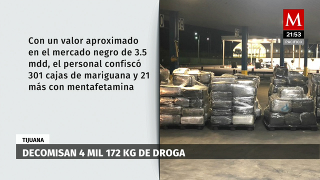Decomisan metanfetaminas y marihuana con valor de más de 3 mdd en Tijuana