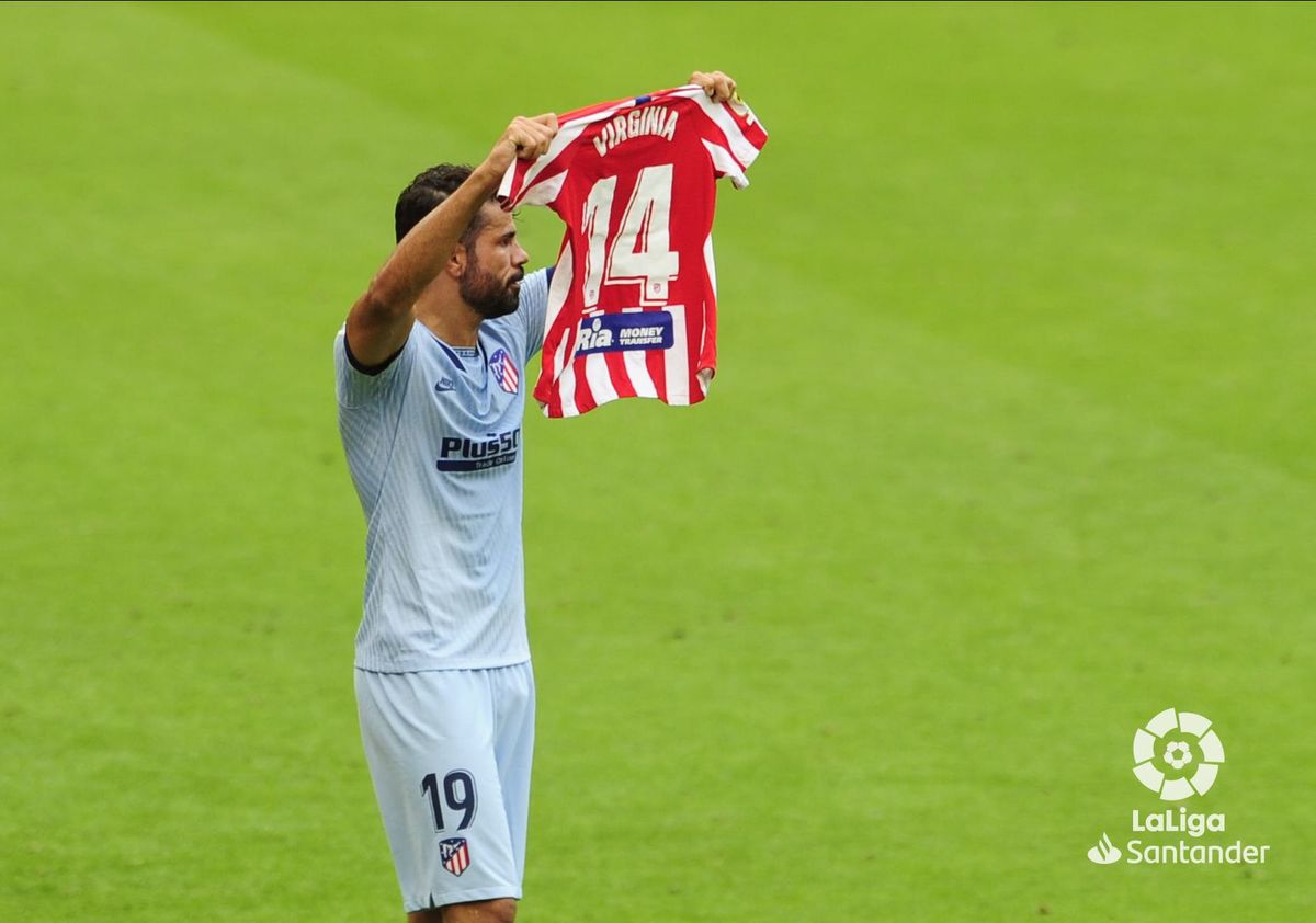 Diego Costa dedica a gol a Virginia Torrecilla, jugadora operada de un tumor cerebral (Twitter @Atleti)