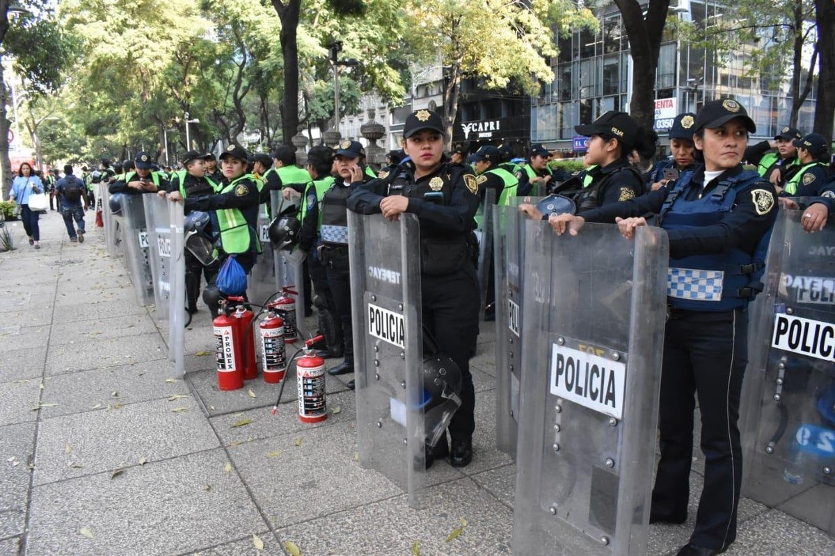 Mujeres policías de la CdMx. (Tomado de @SSC_CDMX)