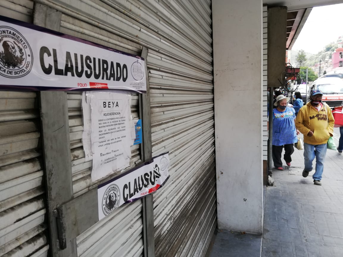Comercios clausurados en centro histórico de Pachuca. (Elizabeth Hernández)