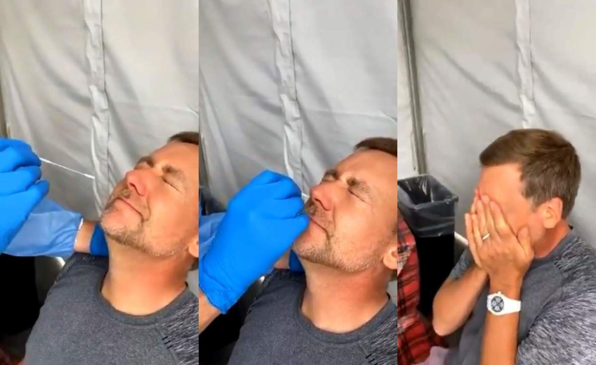 Golfista muestra lo dolorosa que es la prueba del covid-19 (Twitter @IanJamesPoulter)