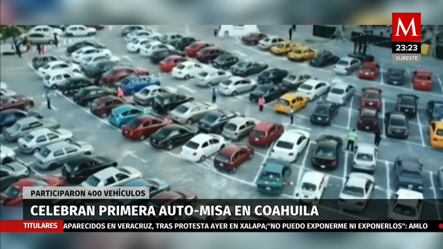 Por coronavirus, realizan primera misa en automóvil en Saltillo