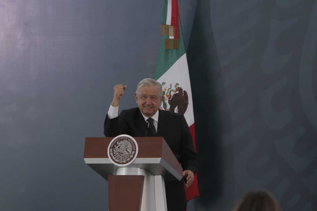 El presidente de México, Andrés Manuel López Obrador, en conferencia. (Ariana Pérez)