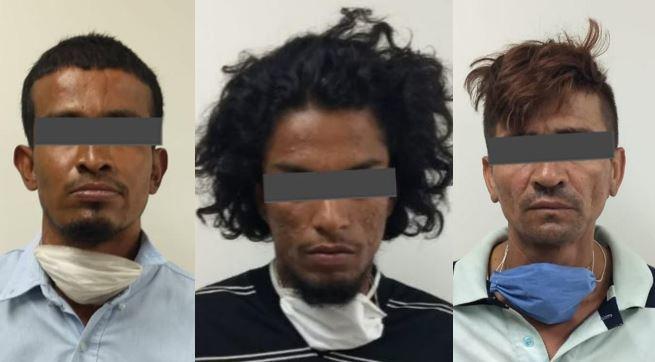 Los detenidos fueron identificados como Kevin Yahir, de 25, Selvin Dagoberto, de 38, y Abel Alexander, de 32 años. Foto: Especial