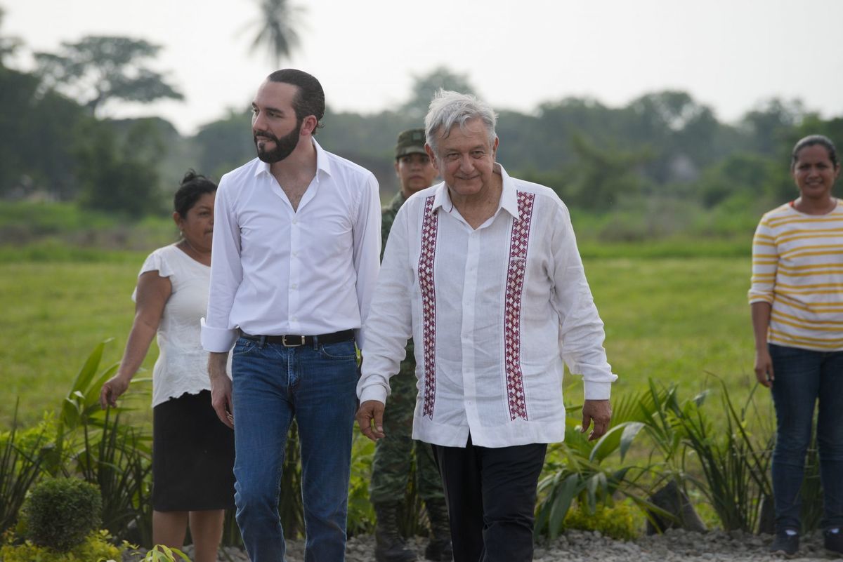 Andrés Manuel López Obrador y su homólogo Nayib Bukele en la presentación del programa Sembrando Vida en junio de 2019. (Cuartoscuro / Archivo)