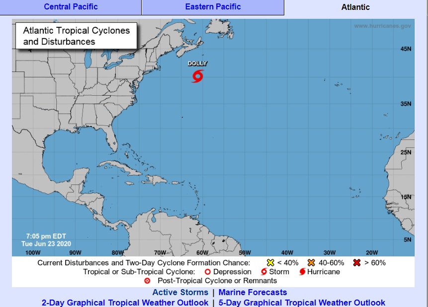 Tormenta tropical Dolly se forma en el norte del océano Atlántico. (Especial)
