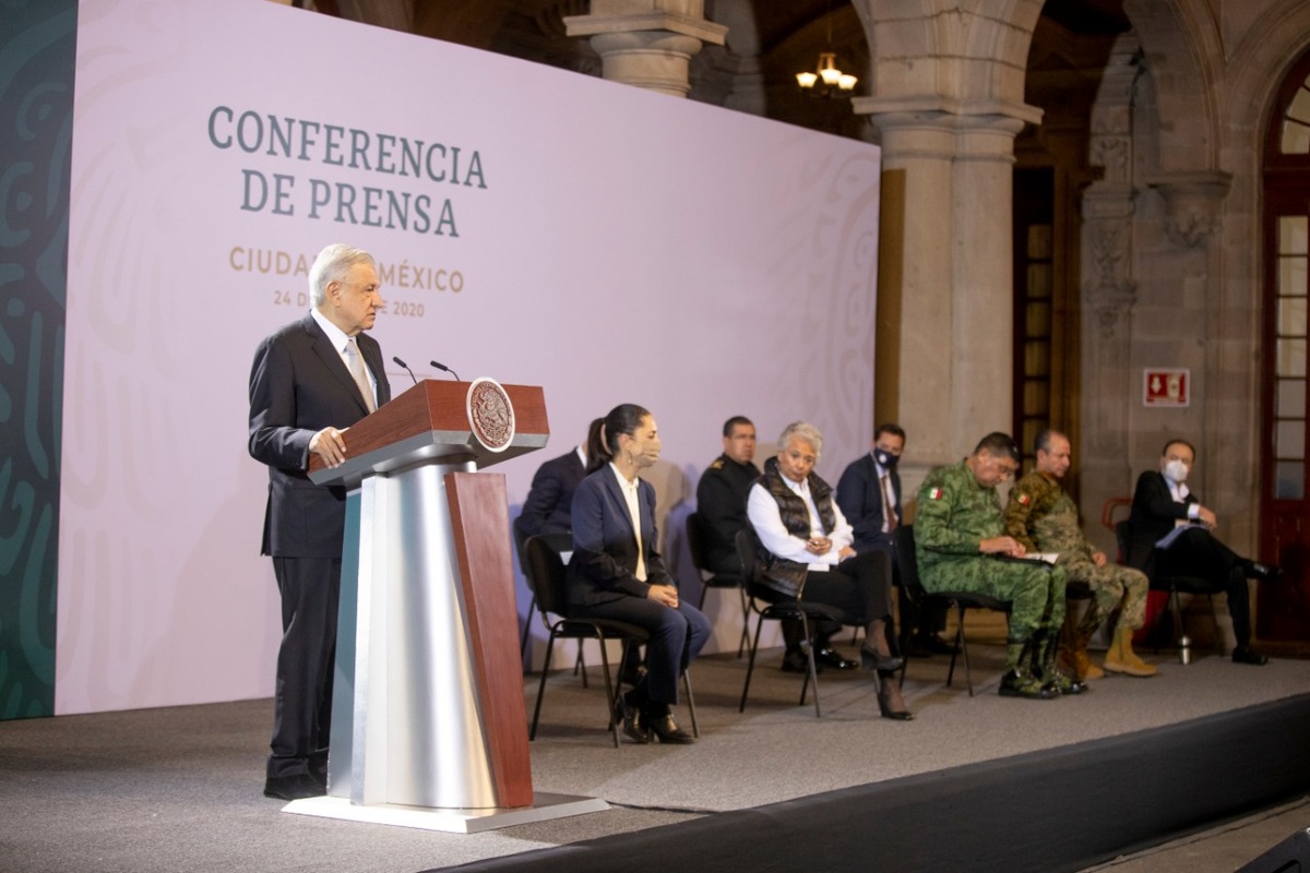 Conferencia mañanera del presdiente López Obrador el 24 de junio. (Cortesía)