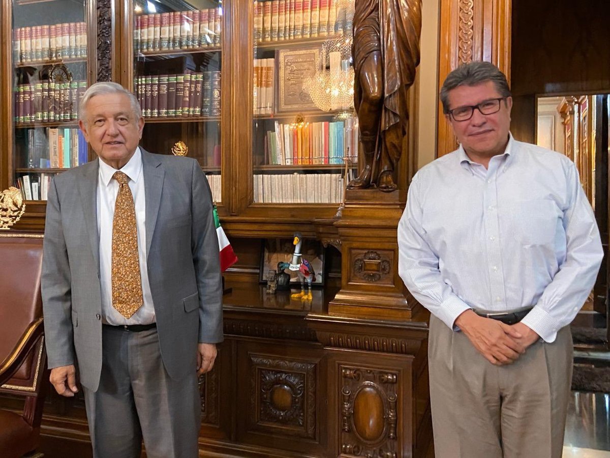 El Presidente y el Ricardo Monreal en reunión en Palacio Nacional (@RicardoMonrealA)