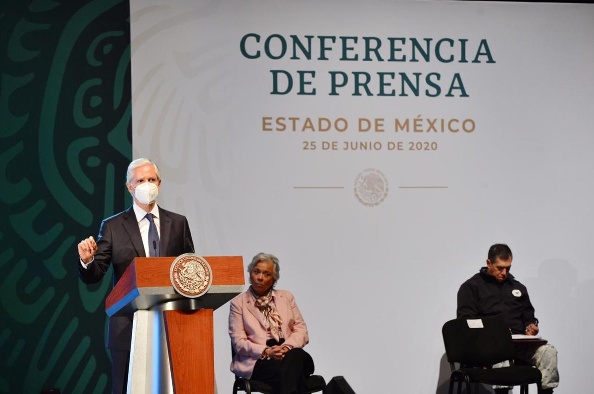 El mandatario mexiquense durante la conferencia matutina. (Especial)
