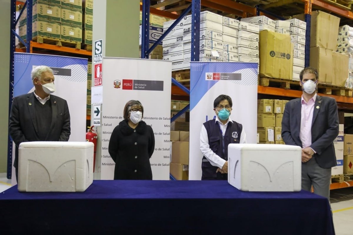 El gobierno peruano recibió 100 mil pruebas donadas por Alemania. (Twitter | @Minsa_Peru)