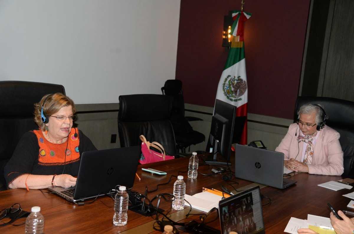 Nadine Gasman, titular de Inmujeres, y Olga Sánchez Cordero, titular de Segob (Especial)