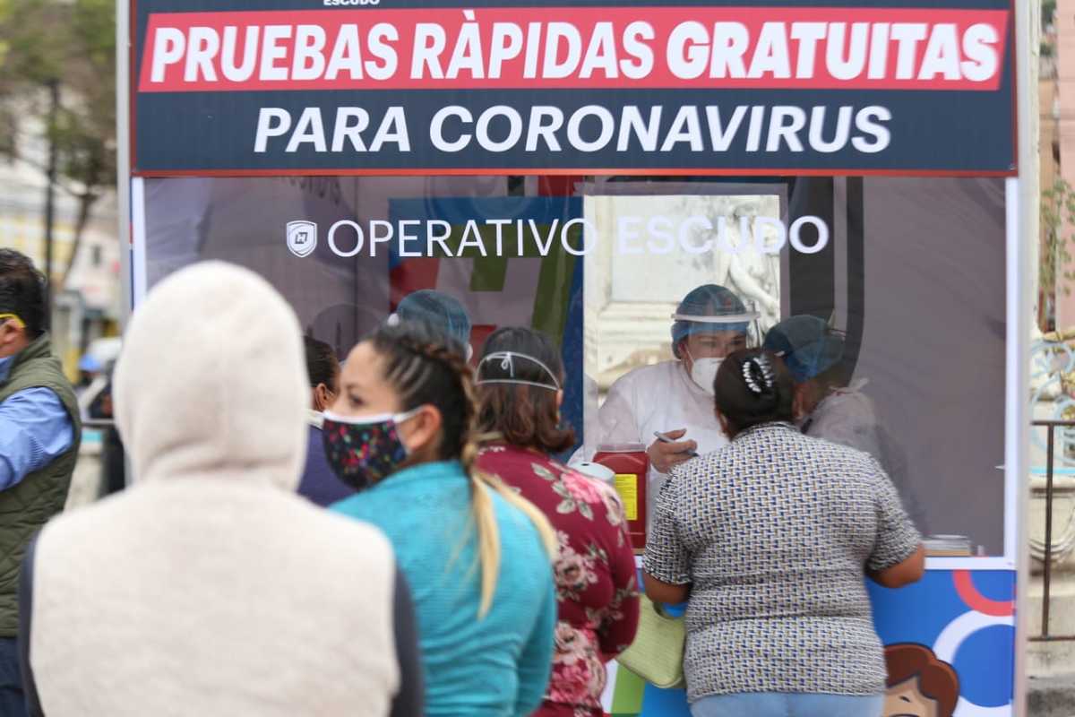 Módulo de pruebas rápidas covid-19 en Pachuca. (Jorge Sánchez)