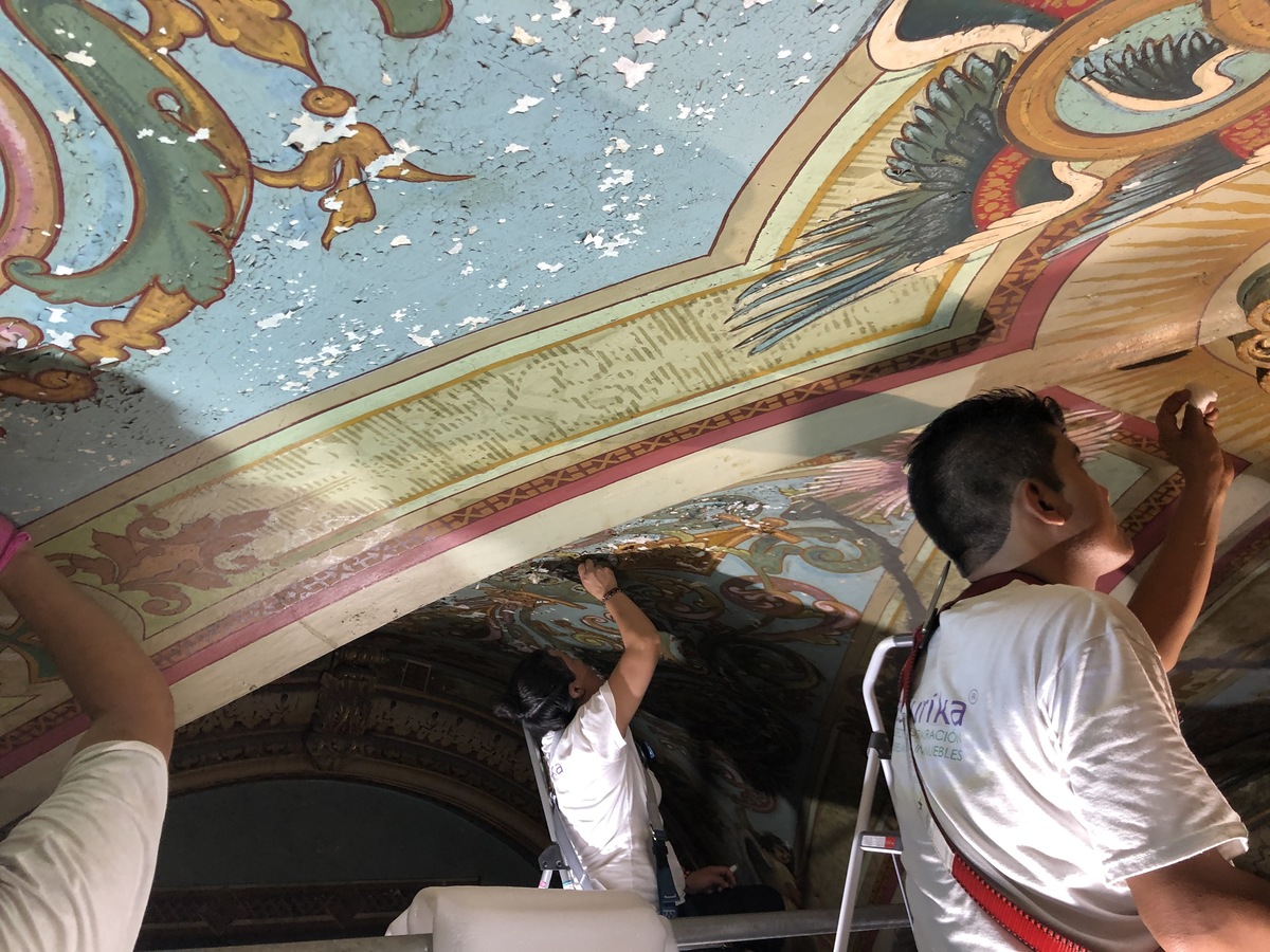 La pintura mural de esta área destaca por tener figuras relacionadas a la música. Foto: Cortesía
