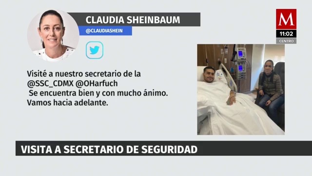 Sheinbaum visita a García Harfuch en hospital; está bien y con mucho ánimo, dice