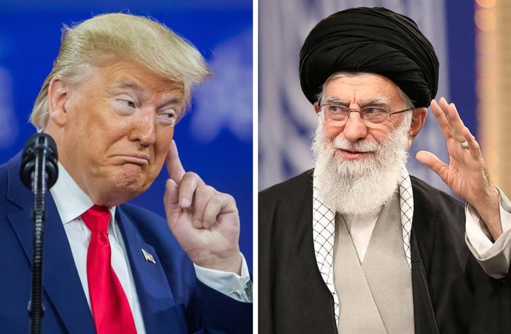 Donald Trump y el líder supremo iraní, el ayatolá Ali Khamenei siguen. (AP)