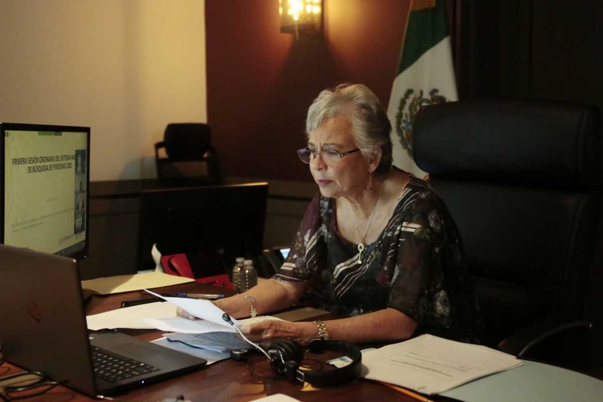 Olga Sánchez Cordero en la sesión del Sistema Nacional de Búsqueda de Personas