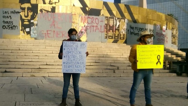 En Ángel de Independencia, protestan conductores de Uber; prevén marcha a Zócalo