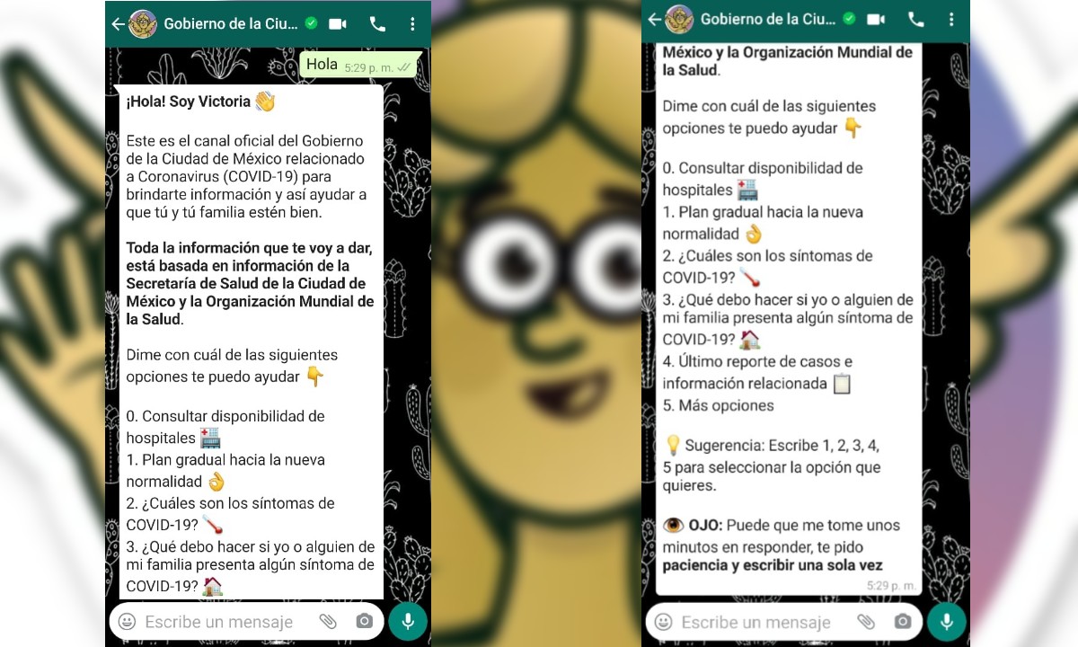 El chatbot de Victoria dará información del coronavirus. (Especial)
