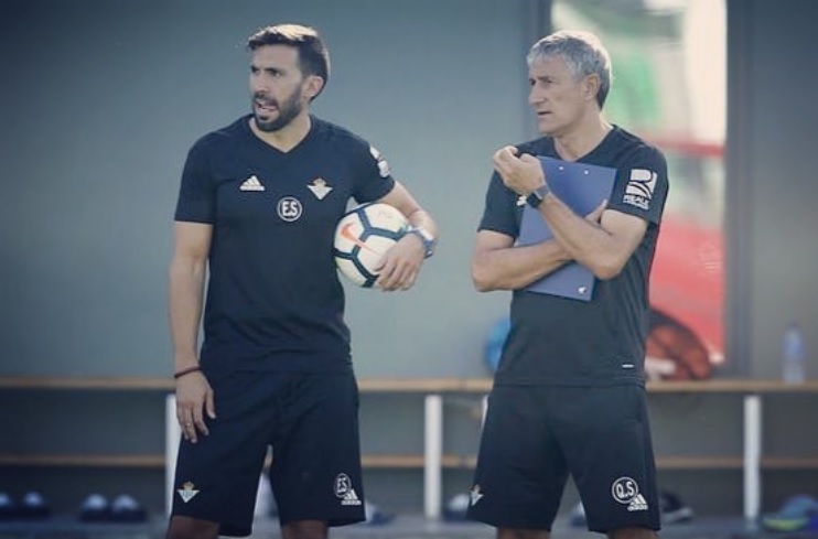 Eder Sarabia con Quique Setién (Instagram)