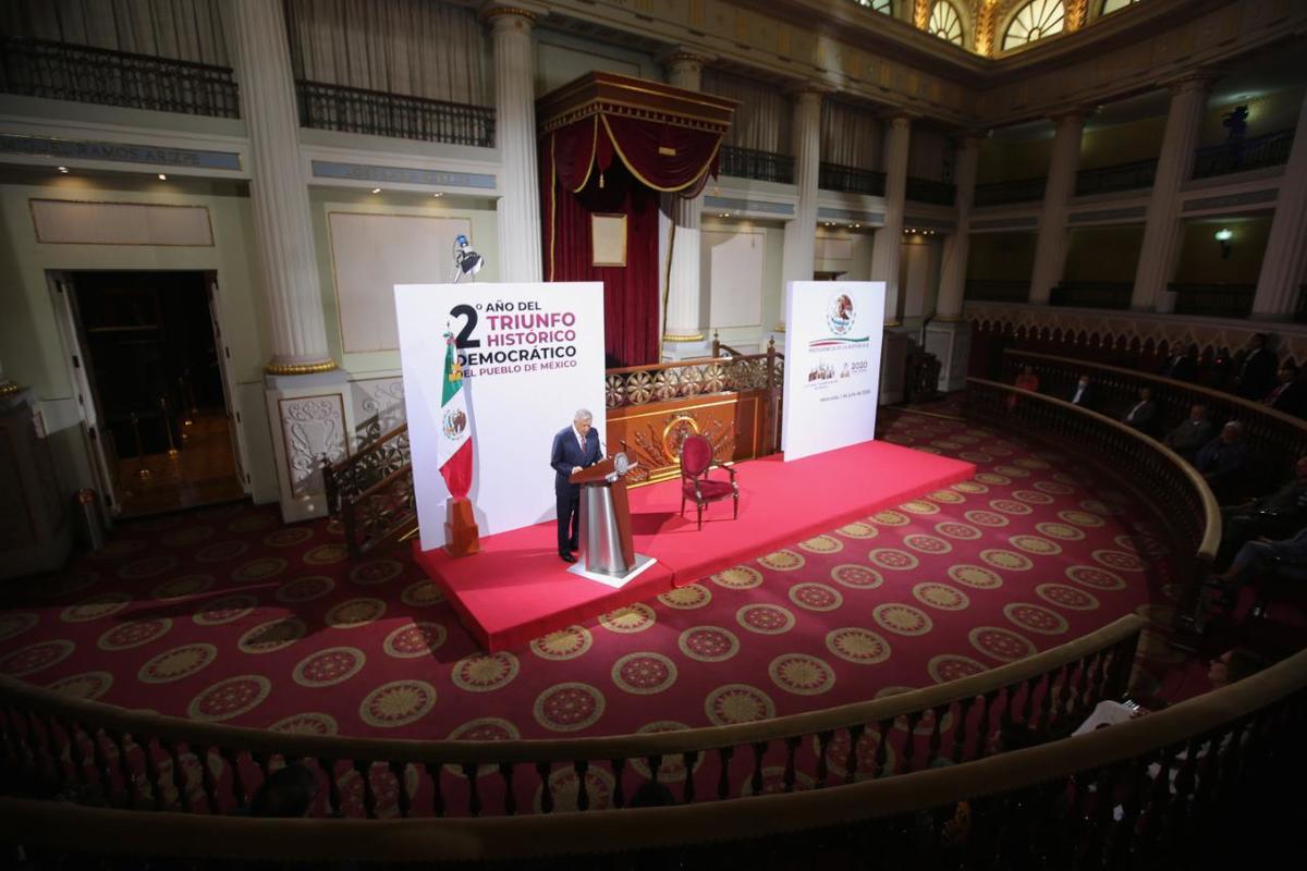 AMLO en su informe de gobierno (Cortesía)