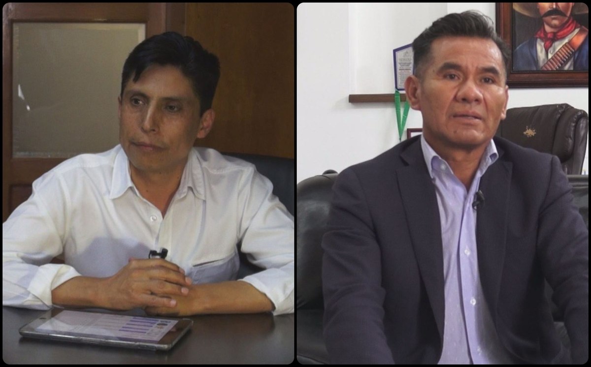 Rivera (de blanco) y Charrez (traje y camisa azul), coinciden en que abrir sus cuentas patrimoniales para descartar "chismes". (Especial)