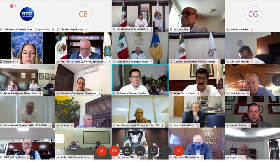 En esta ocasión se conectaron 12 gobernadores, ya que se sumaron a la alianza Querétaro y San Luis Potosí. (Especial)