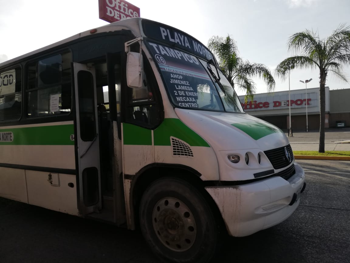 Transporte público operando en el sur de Tamaulipas. Leticia Gutiérrez
