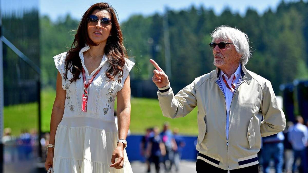 Fabiana Flossi y Bernie Ecclestone (AFP)