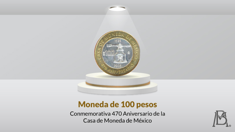 Moneda de 100 pesos del Banco de México. (Especial)
