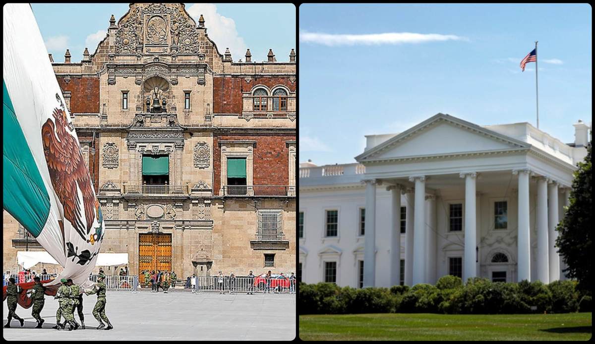 Palacio Nacional en México y La Casa Blanca en Estados Unidos. (Octavio Hoyos / AP)