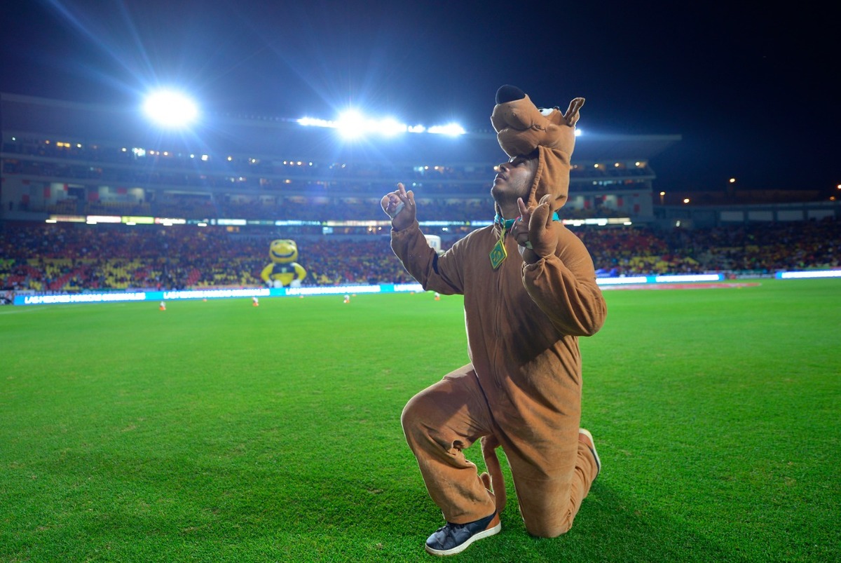 Segio Tolentino, aficionado que se viste de Scooby Doo en apoyo al 'Shaggy' Martínez (Imago 7)