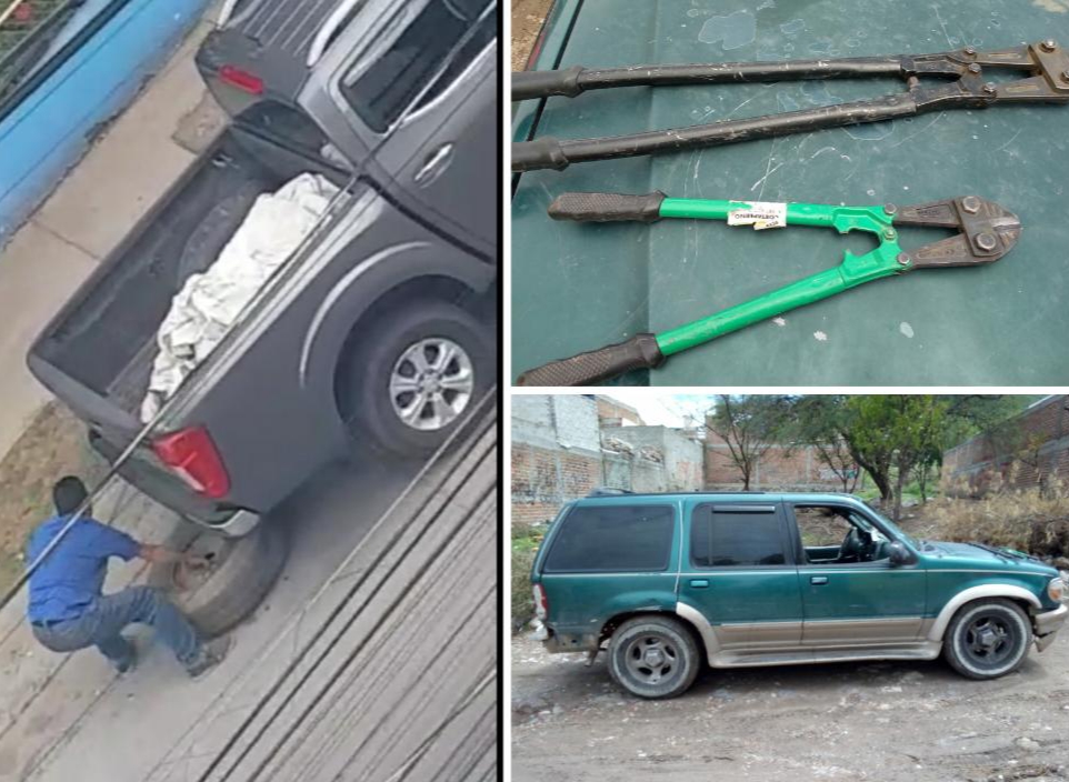 En un video se observa al ladrón llevarse la llanta de refacción