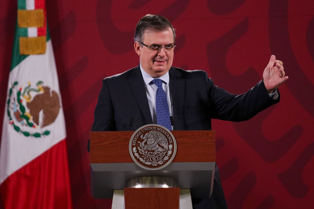 El canciller Marcelo Ebrard durante la conferencia del Presidente. (Cuartoscuro)