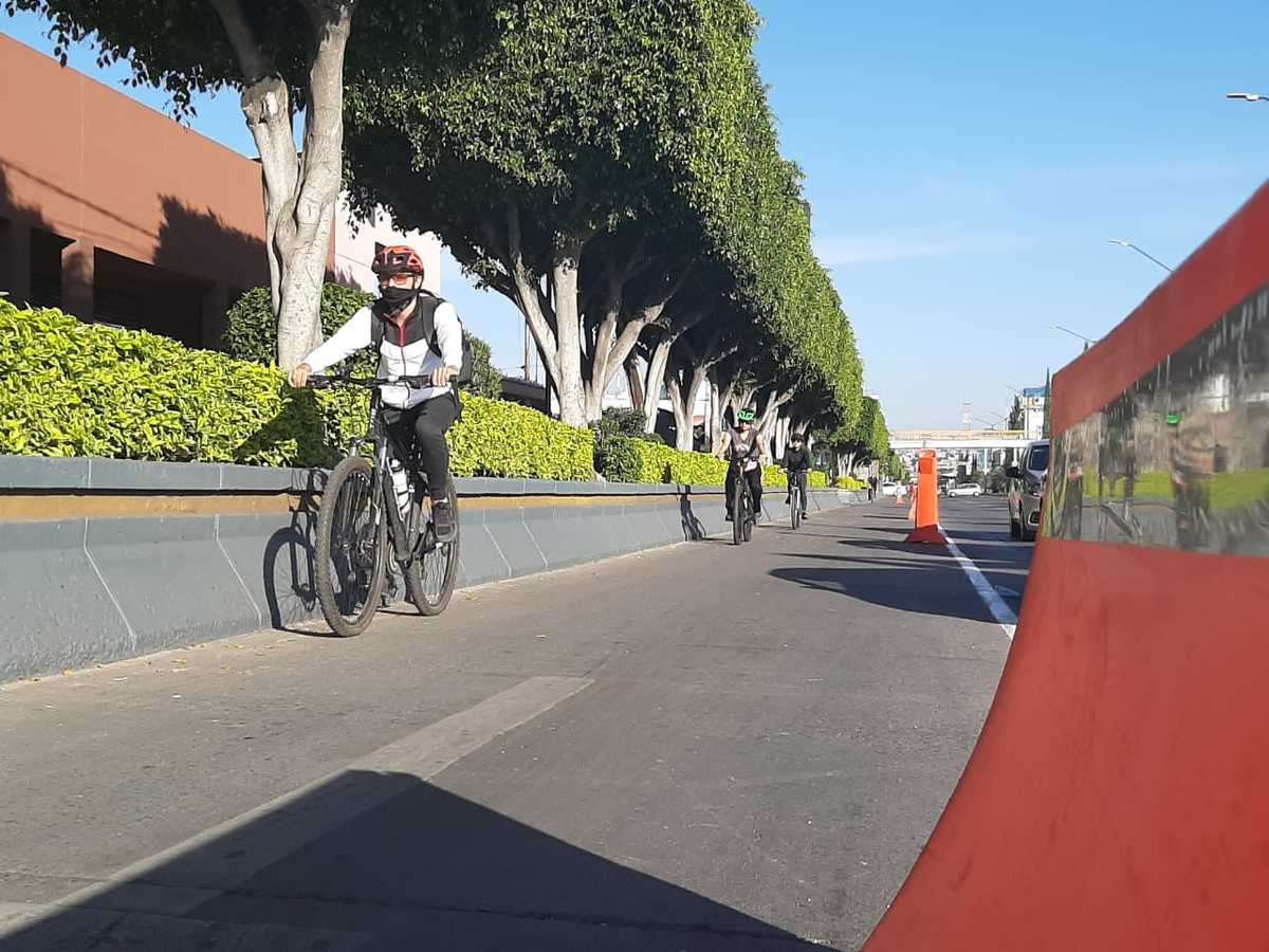 León | Ciclovía emergente en López Mateos, una opción segura y rápida. Jannet Ruiz.