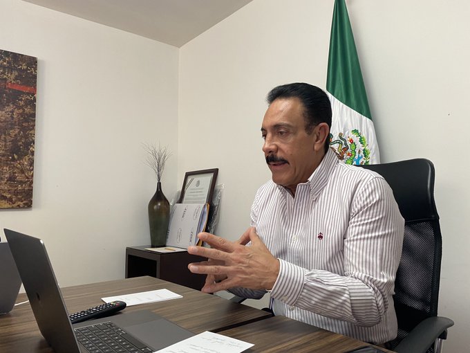 Omar Fayad durante la videoconferencia con gobernadores del país. (Cortesía)