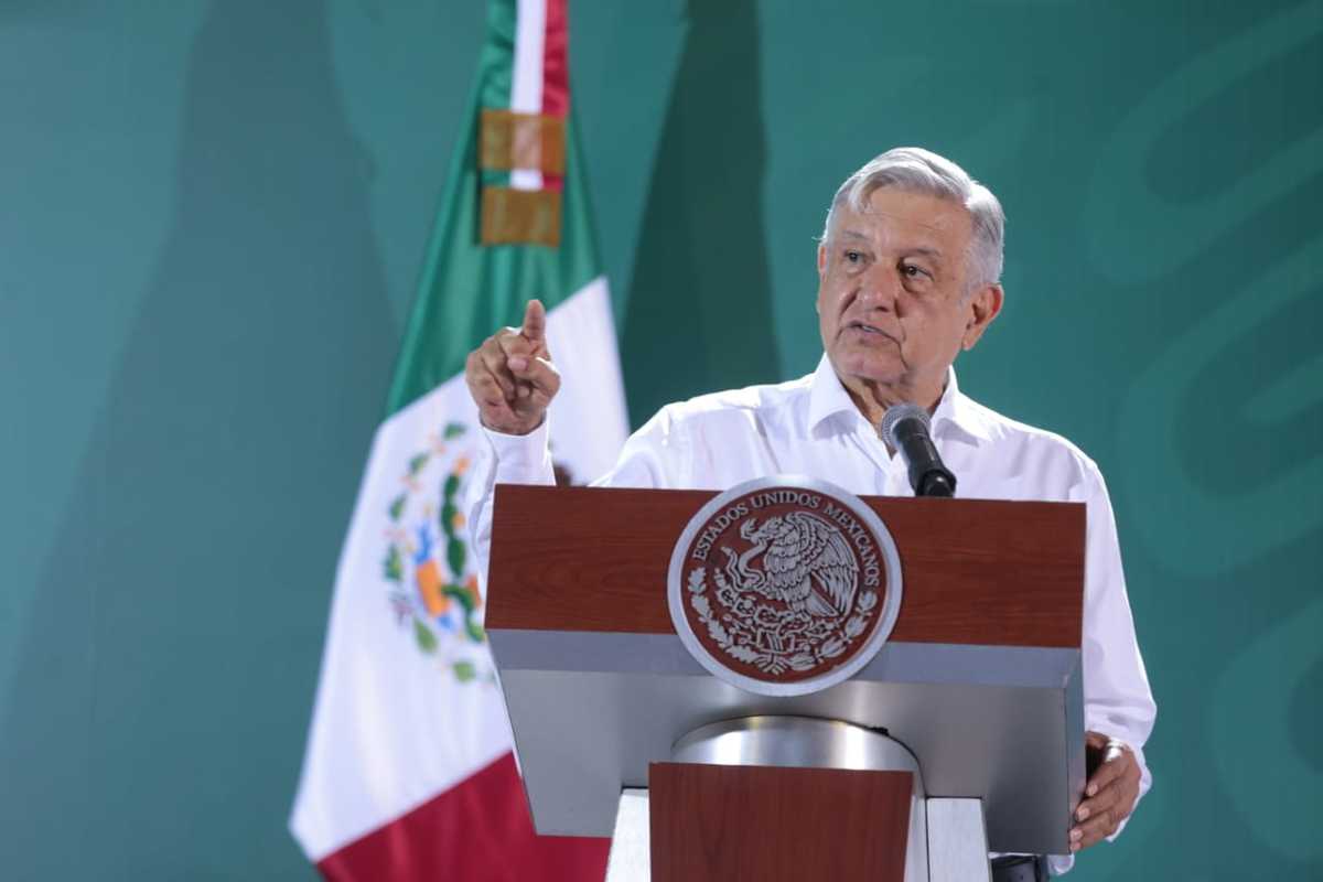 El presidente Andrés Manuel López Obrador en La Mañanera desde Colima. (Jesús Quintanar)