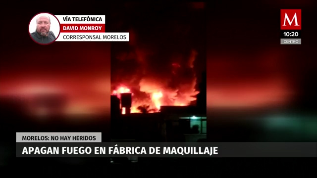 Incendio consume fábrica de cosméticos en Morelos