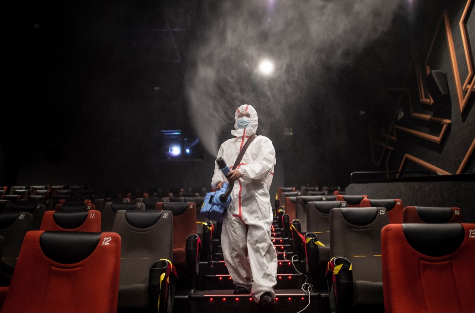 Reapertura de cines en China tras meses cerrados por la pandemia. (AFP)