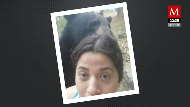 Revelan “selfie” de joven sorprendida por un oso en Chipinque