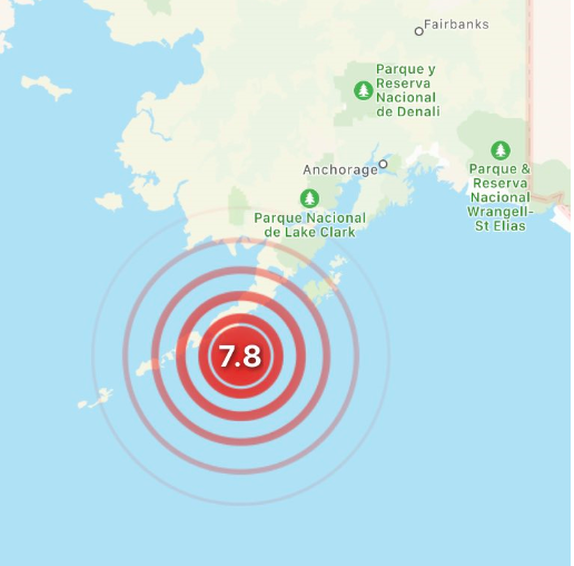 Así se activó la alerta de tsunami en Alaska. (Twitter)