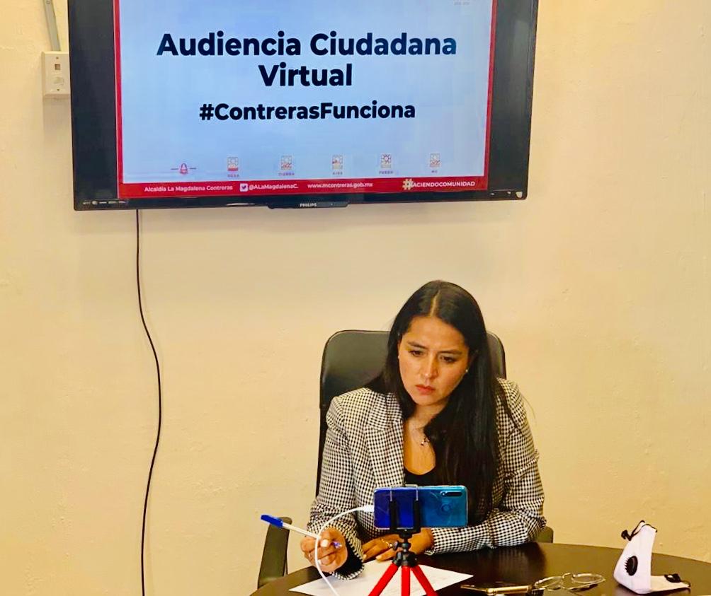 Patricia Ortiz, alcaldesa de La Magdalena Contreras, inició audiencias públicas virtuales.