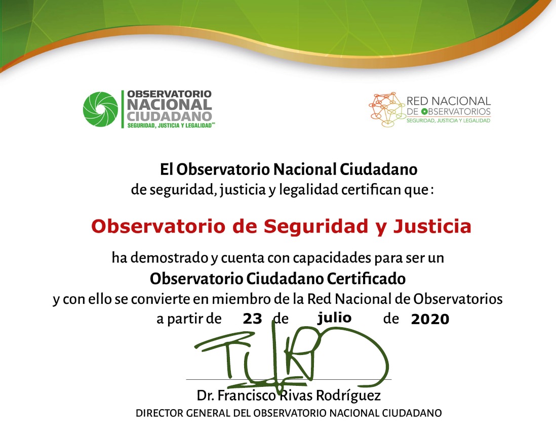 El Observatorio de Seguridad y Justicia (OSJ) presenta cada mes en un reporte a nivel estatal y otro a nivel municipal sobre la incidencia delictiva e