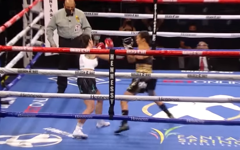 Seniesa Estrada hace el nocaut más rápido de la historia del boxeo femenil (YouTube DAZN)