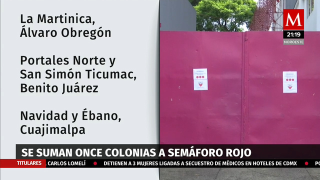 Estas colonias se suman a la lista de más casos positivos de covid-19 en CdMx