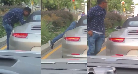 EL robo fue grabado por otro automovilista. /Especial