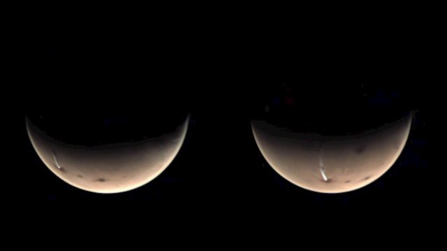 Resurge nube alargada en Marte. (DPA)