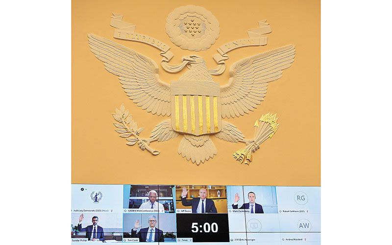 Esta fue la primera vez que los cuatro ejecutivos participan en la misma audiencia. (Reuters)