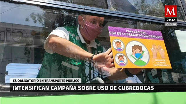Fortalecen campaña de uso obligatorio de cubrebocas en transporte público de CdMx